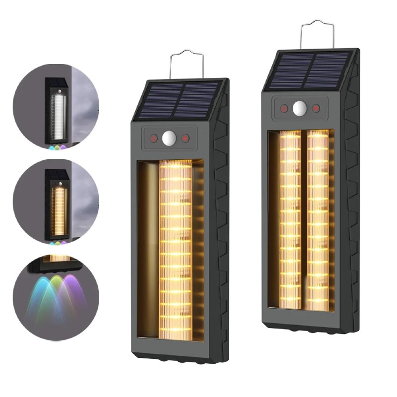 Set 2 x Lampa solara cu senzor de miscare, 18W, 1200 LM