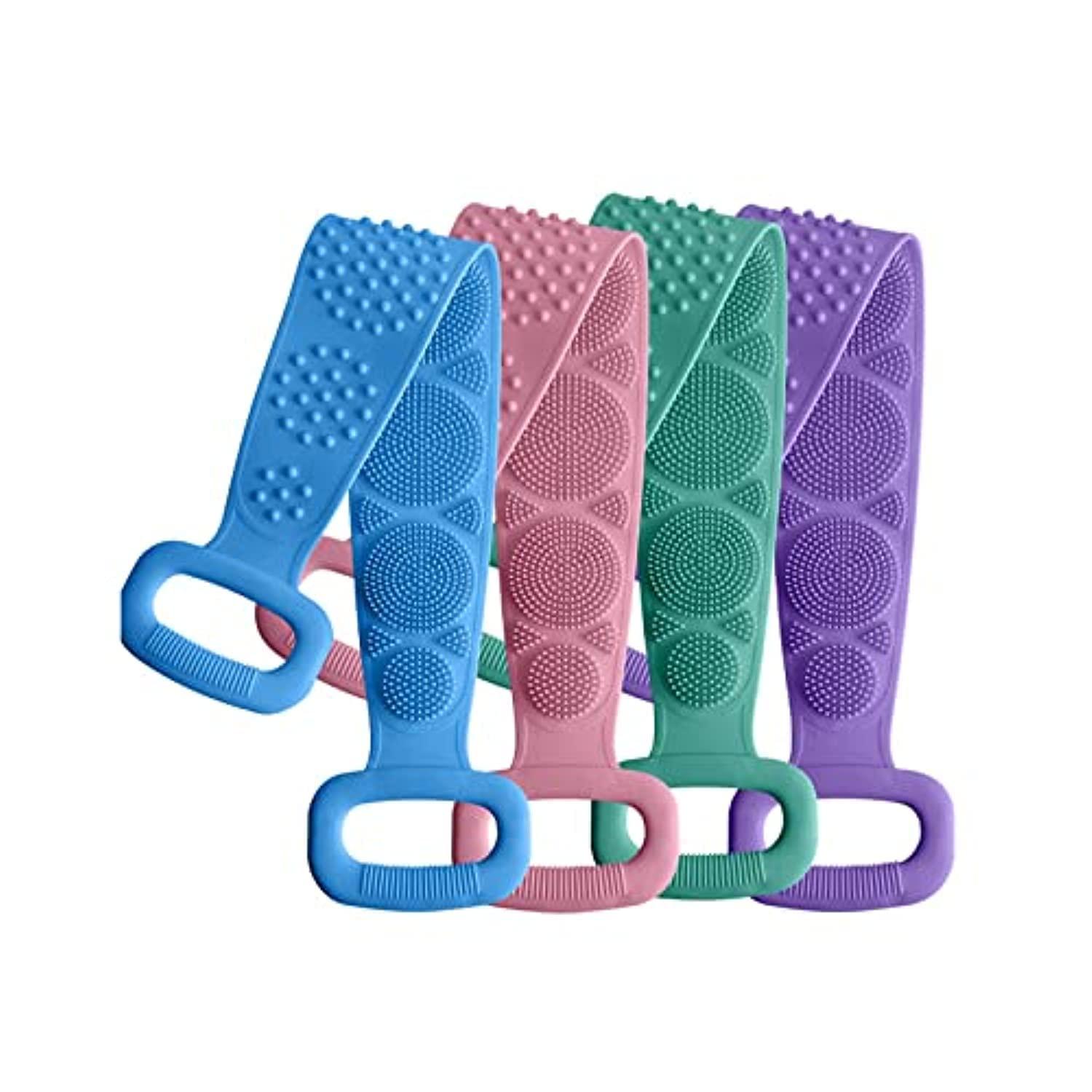 Set 4 x Perie corp baie, silicon, exfoliere si masaj corporal