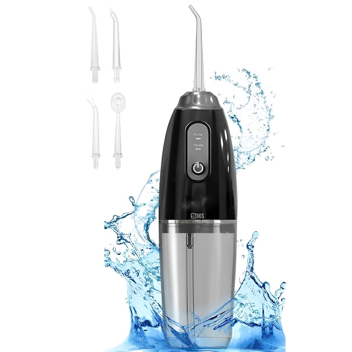 Irigator dentar cu 4 capete portabil, USB, negru