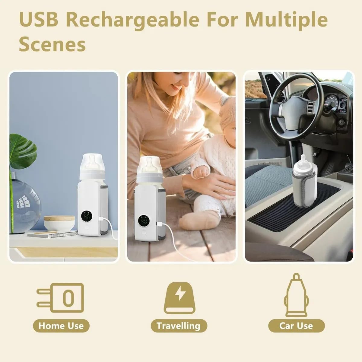 Incalzitor biberoane, portabil, temperatura ajustabila