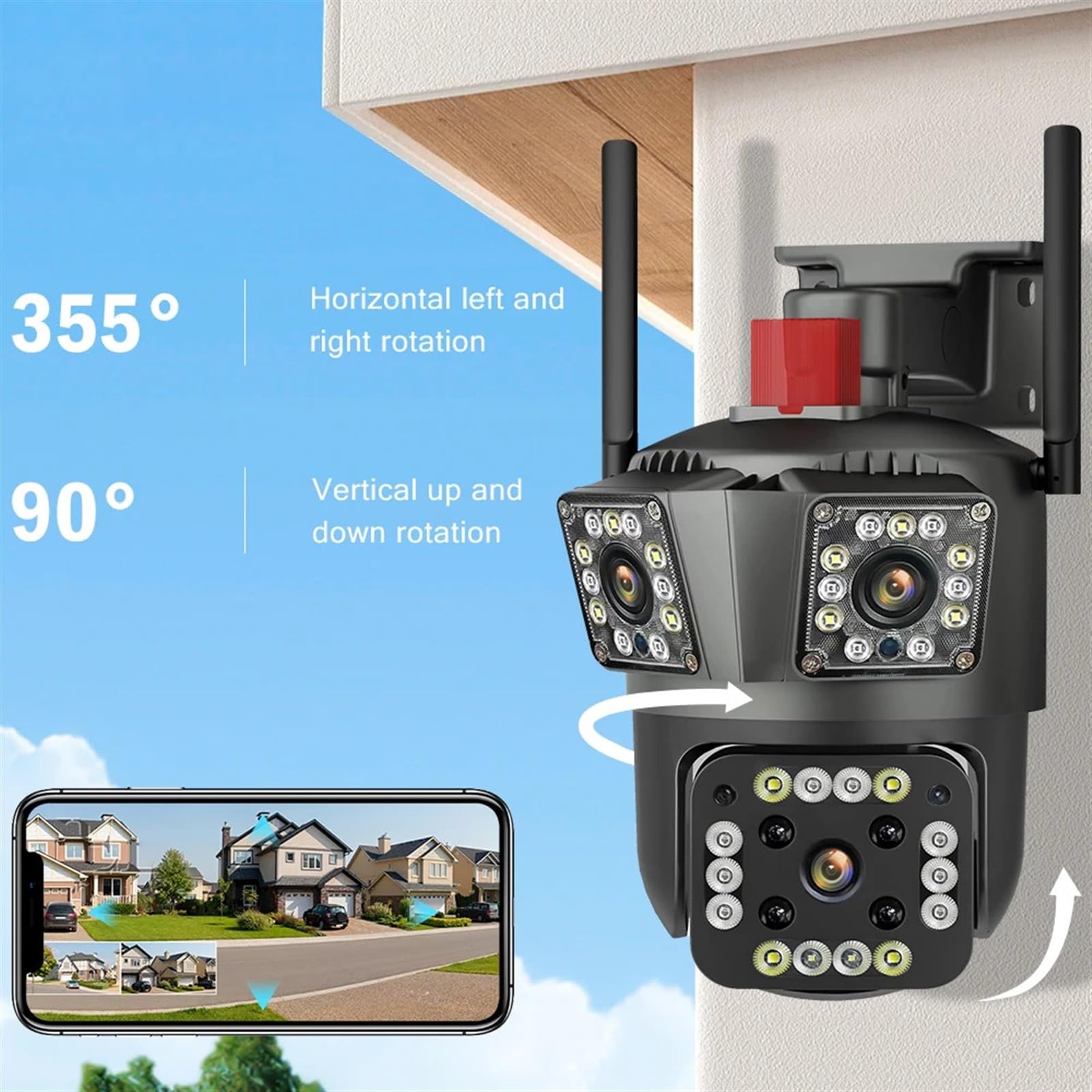 Set 2 x Camera Video de Supraveghere ACP Triple IP Full HD 1080p