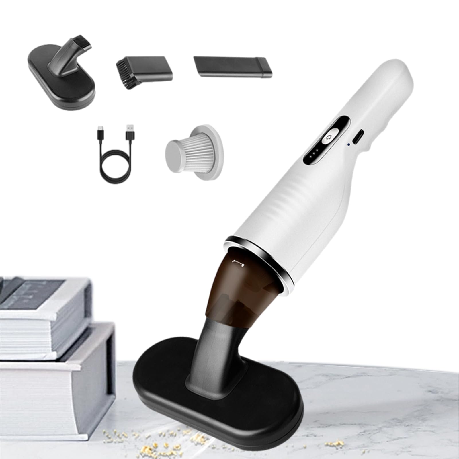 Aspirator portabil auto, 2000 mAh, USB-C, filtru HEPA