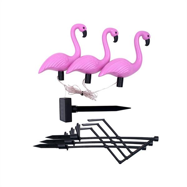 Set 3 x Lampa solara, Flamingo - lumineaza 8 ore
