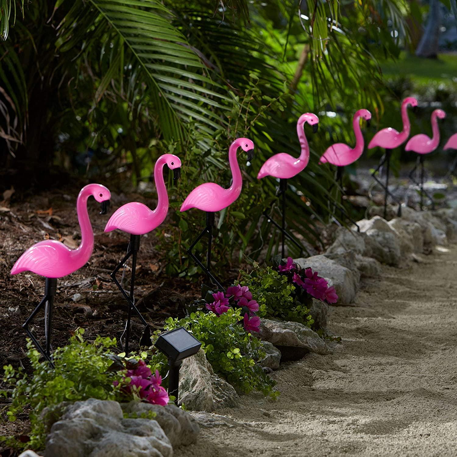 Set 3 x Lampa solara, Flamingo - lumineaza 8 ore