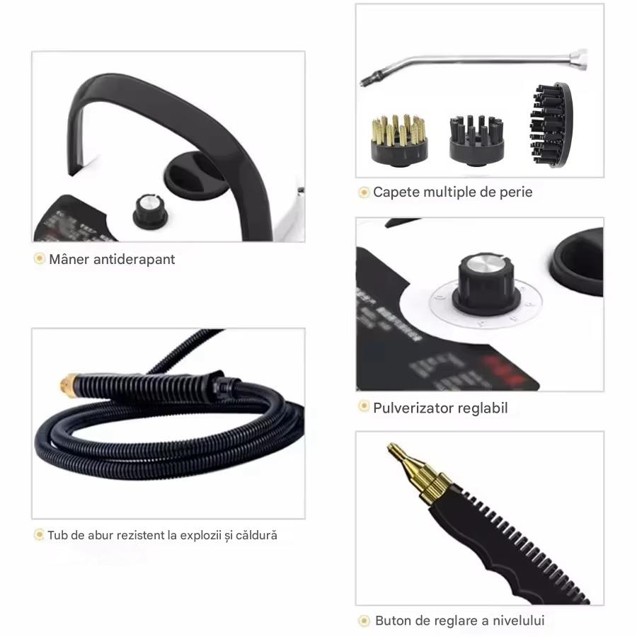 Aparat de curatat cu abur 2500 W, 3 BAR, rezervor 900 ml