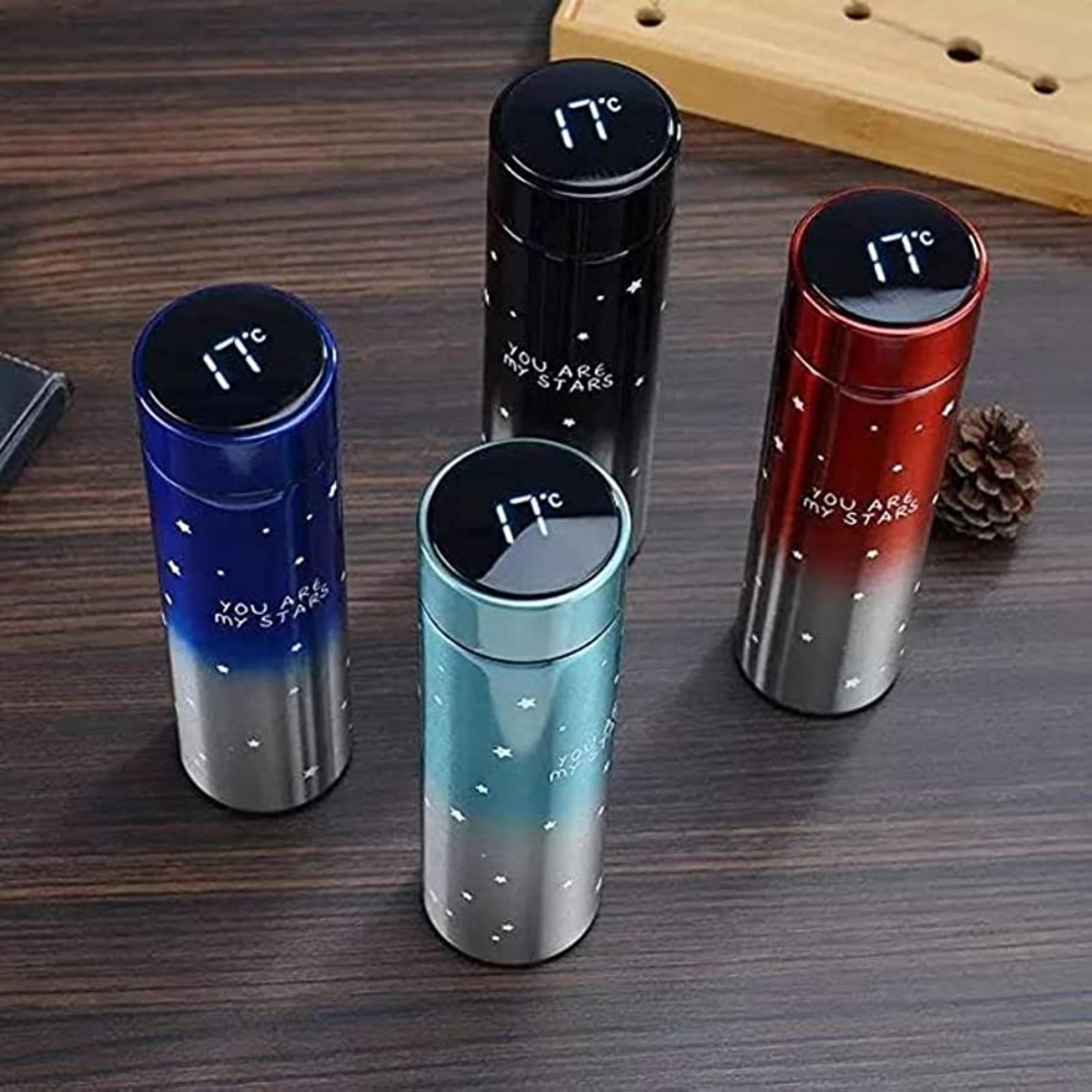 Set 2 x Termos Smart cu afisaj LED, Inox, 500 ml