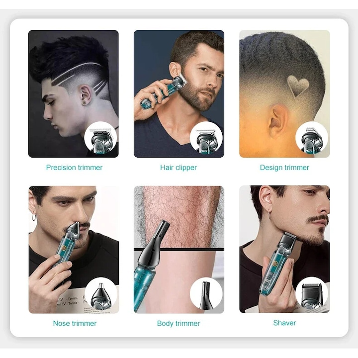 Masina electrica de tuns, 6 capete interschimbabile, 1200 mAh