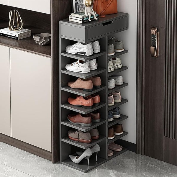 Pantofar cu 7 rafturi, 40 x 22 x 111 cm, Gri