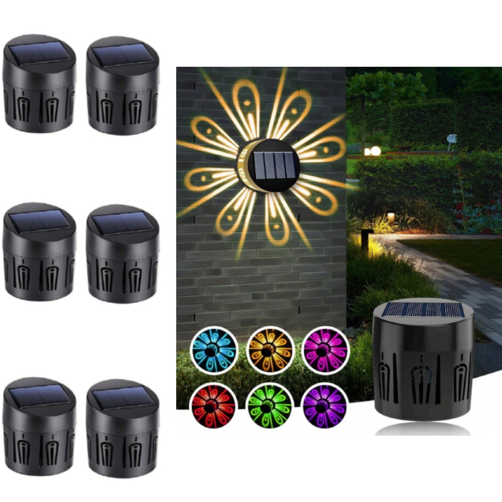 Set 6 lampi solare, LED RGB