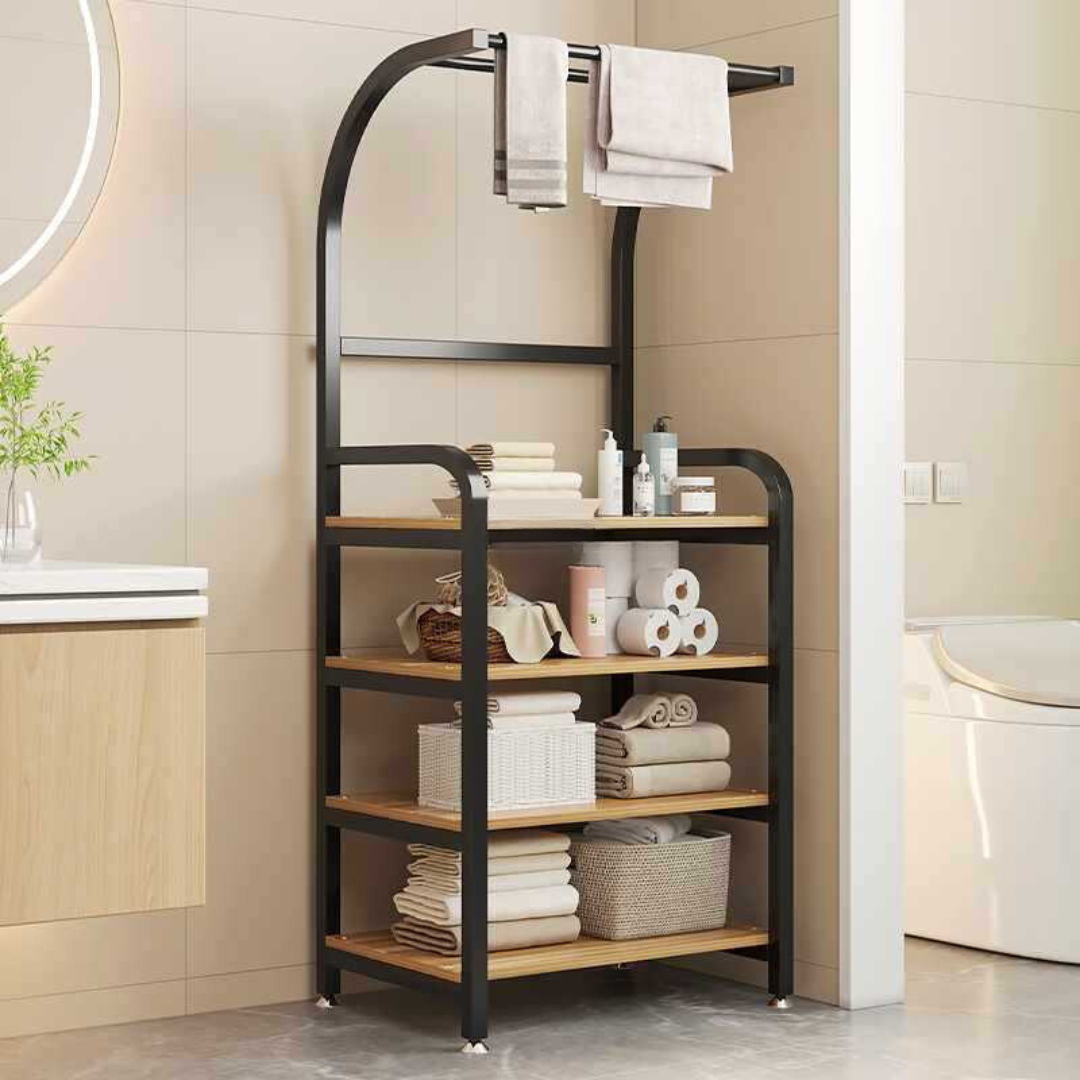 Etajera de baie cu suport pentru prosoape