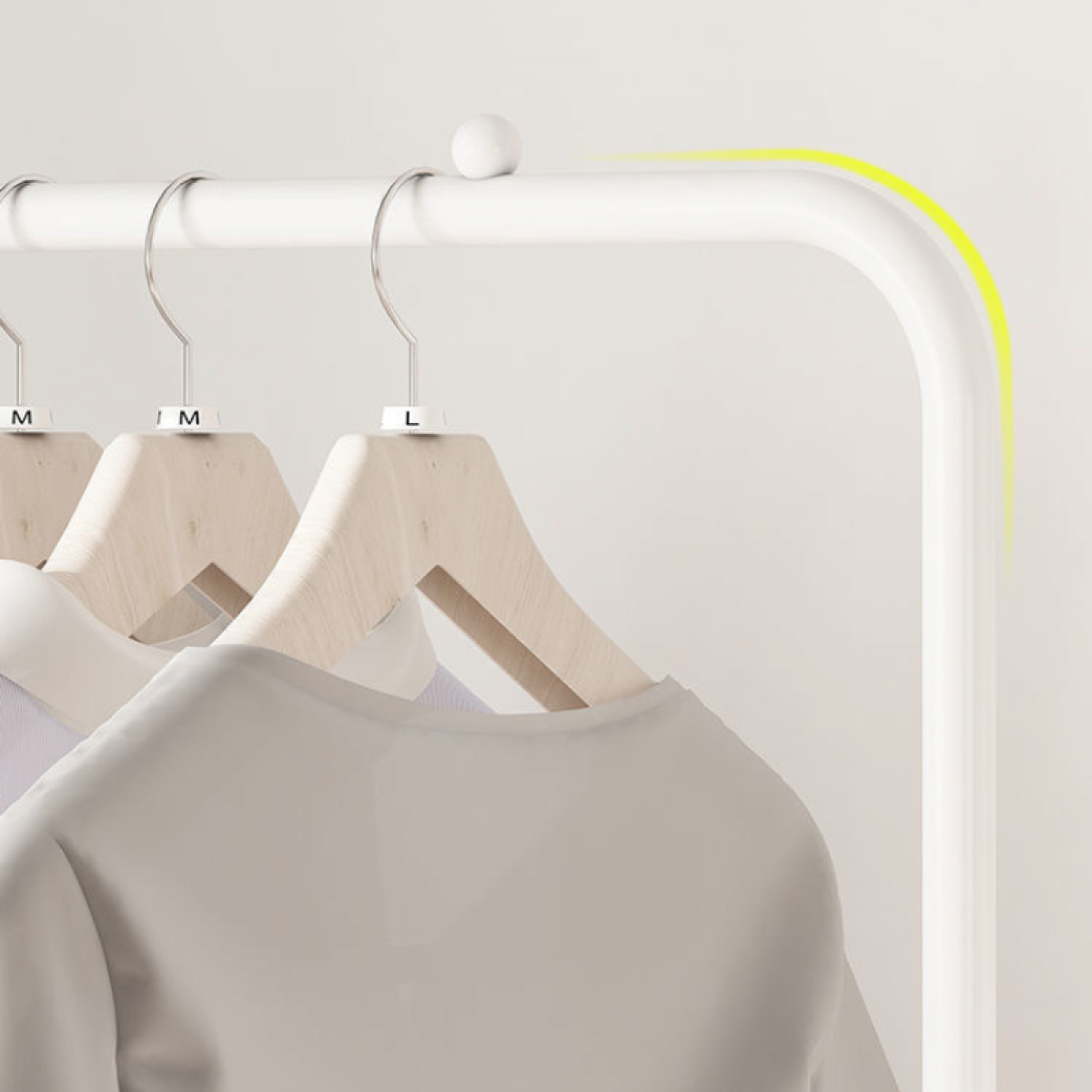 Suport portabil 2 rafturi, 2 carlige, 4 roti, 159 cm, Alb