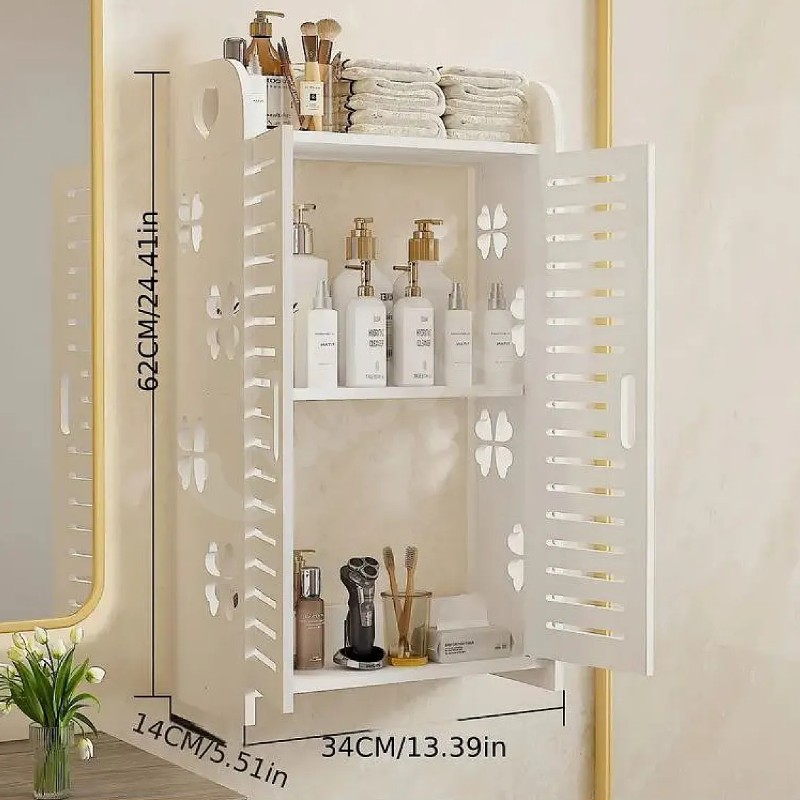 Dulap de perete pentru baie, 34 x 14 x 62 cm​, Alb