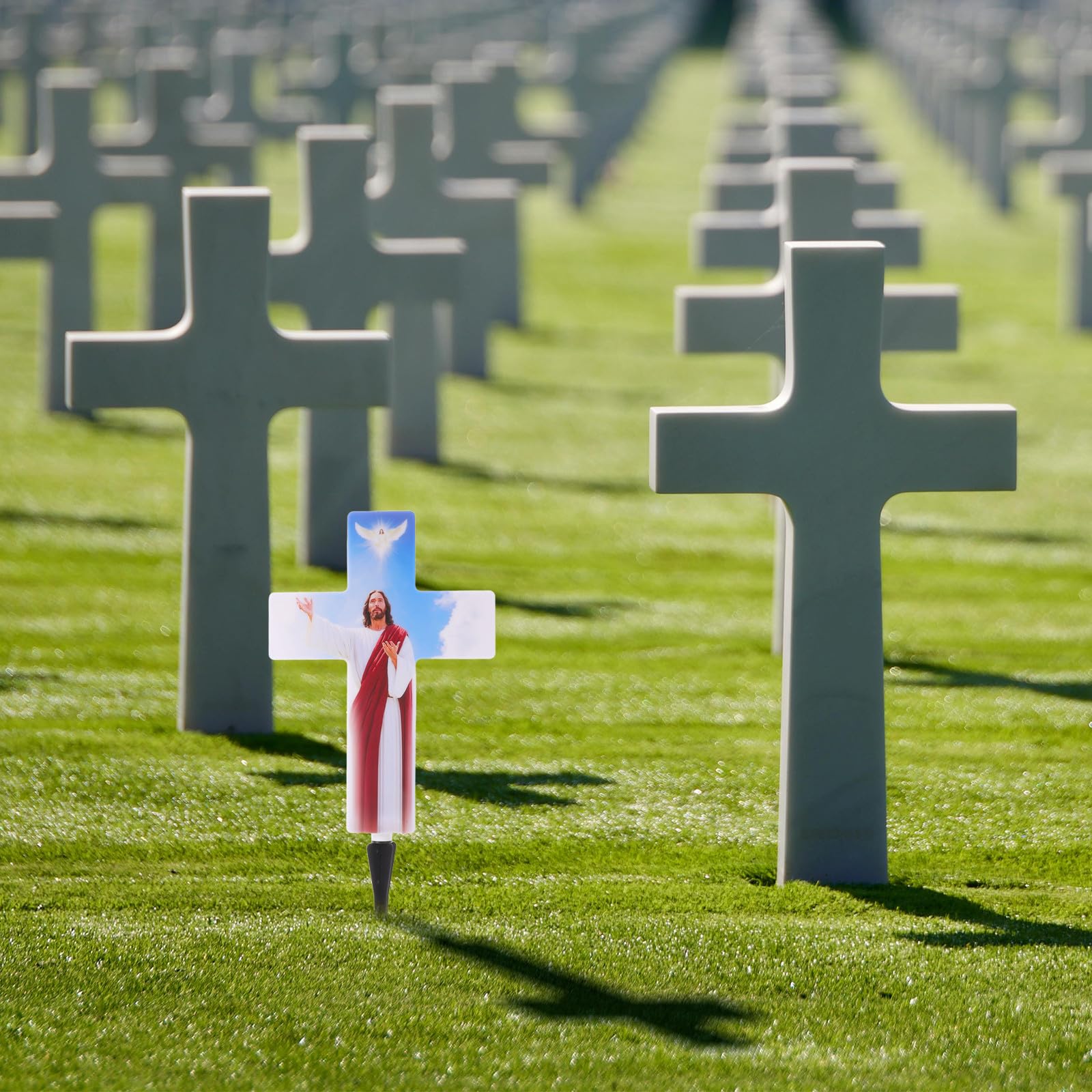 Cruce Solara LED pentru Mormant, 57 x 25 cm