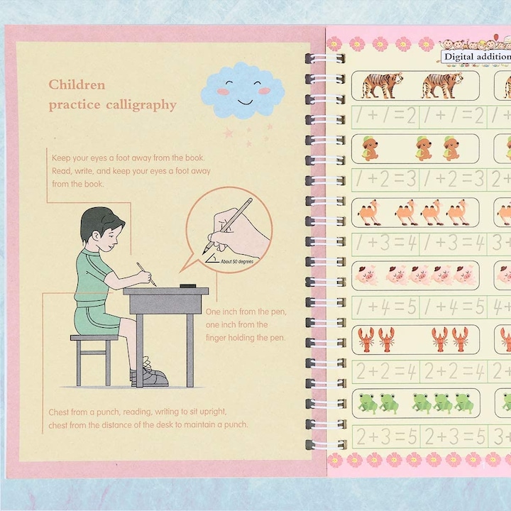 Set 4 caiete educative, 1 pix si 5 rezerve