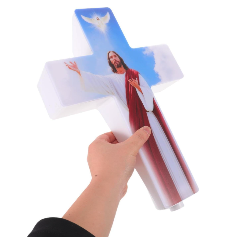 Cruce Solara LED pentru Mormant, 57 x 25 cm