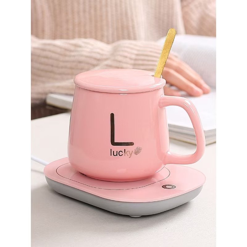 Oferta 1+1, Cana 350 ml, suport termic, Roz