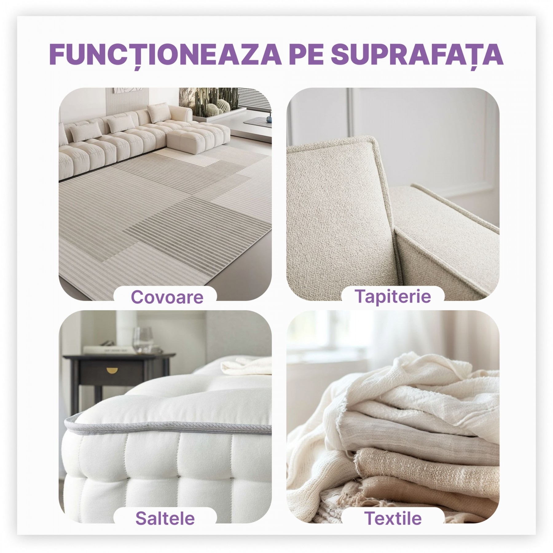 Aspirator portabil fara fir,  incarcare USB, filtru UV-C HEPA