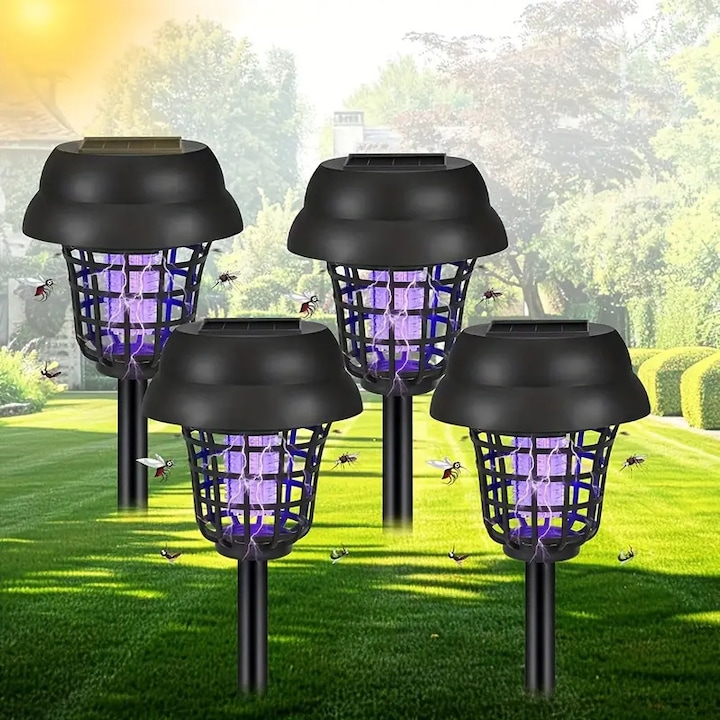 Set 4 x Lampa solara antitantari cu lumina UV