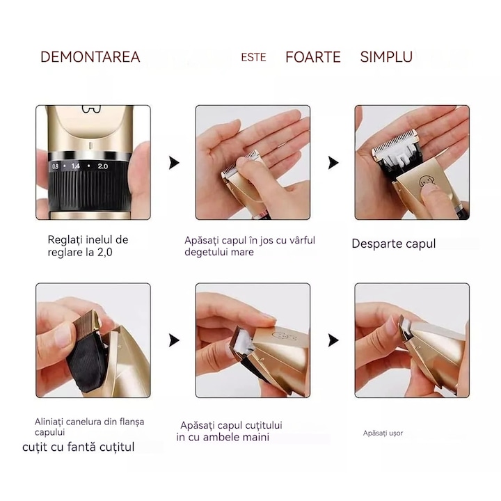 Masina fara fir pentru tuns animale, 1200 mAh