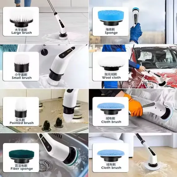 Perie electrica rotativa 7 capete inlocuibile, 2 viteze reglabile