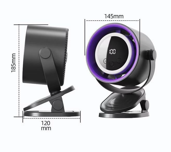 Ventilator portabil, 100 de viteze, incarcare USB-C, 2000 mAh