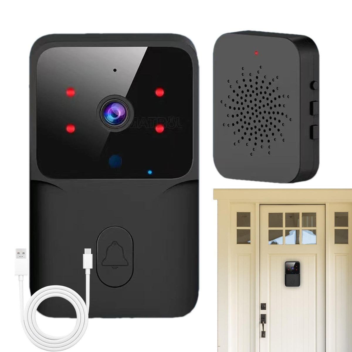 Sonerie Video Smart 4K WiFi, Night Vision, Audio Bidirectional