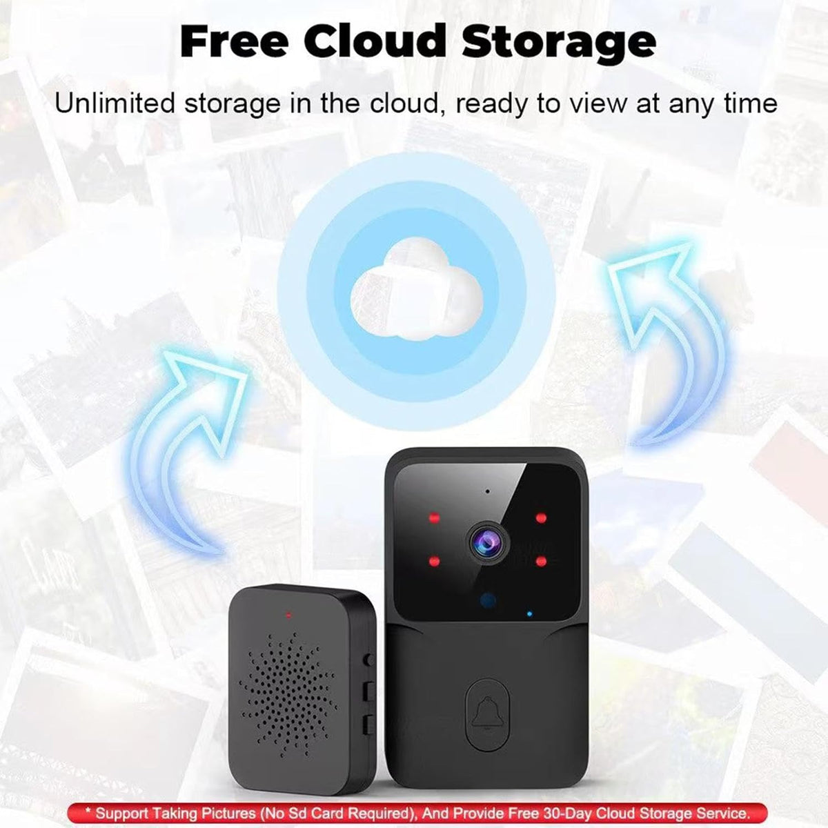 Sonerie Video Smart 4K WiFi, Night Vision, Audio Bidirectional