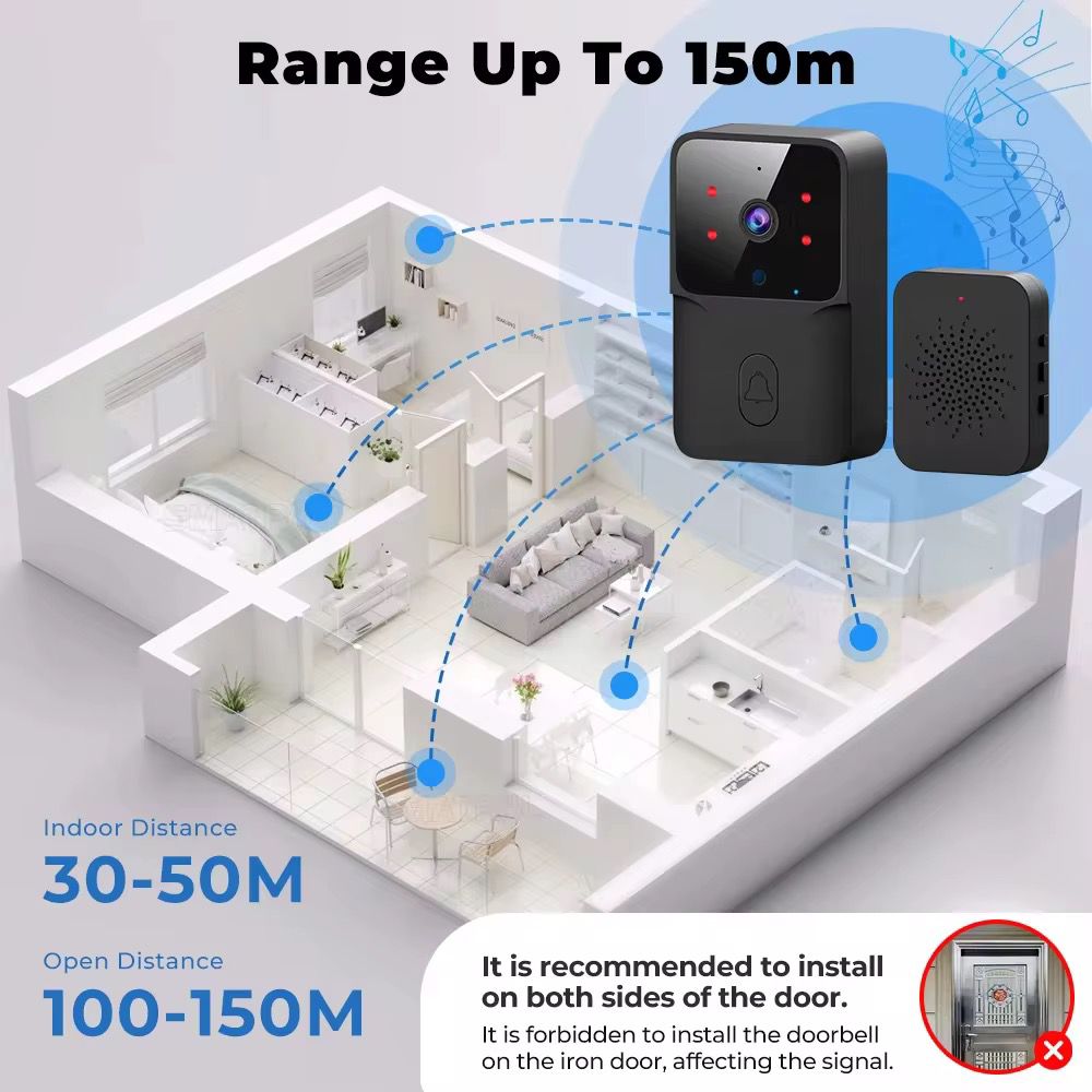 Sonerie Video Smart 4K WiFi, Night Vision, Audio Bidirectional
