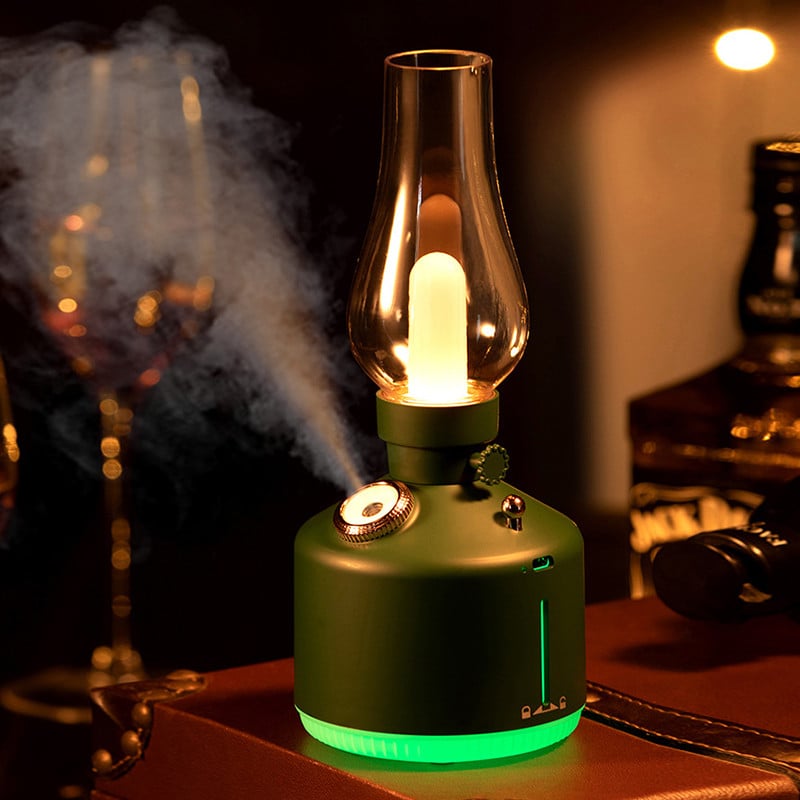 Lampa retro cu efect de flacara, umidificator