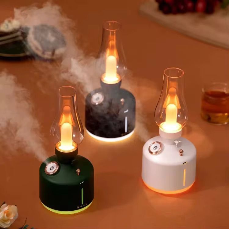 Lampa retro cu efect de flacara, umidificator
