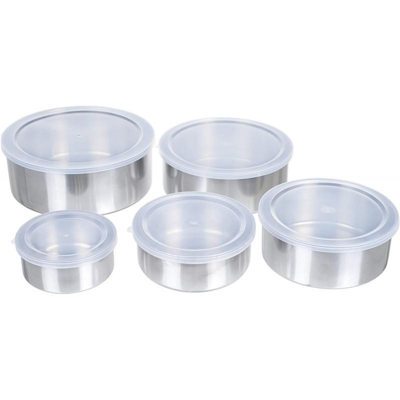 Set 10 caserole metalice cu capace din plastic