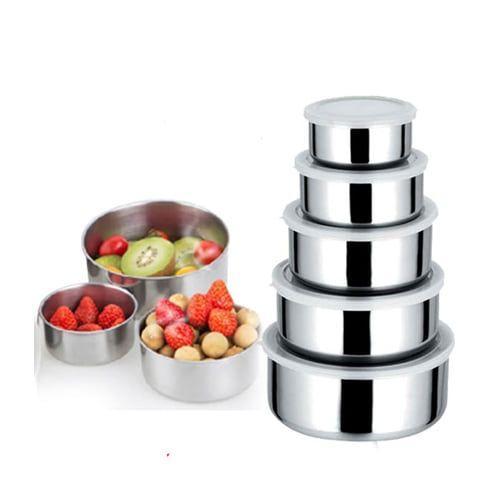 Set 15 caserole metalice cu capace din plastic