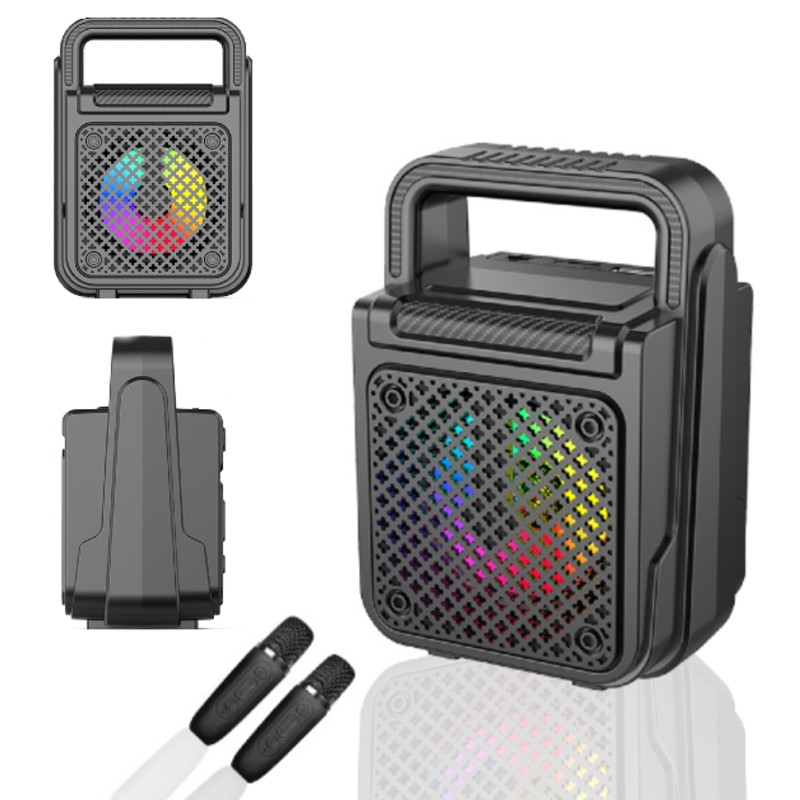 Boxa Bluetooth, 2 microfoane, Radio FM, Difuzor 8 W