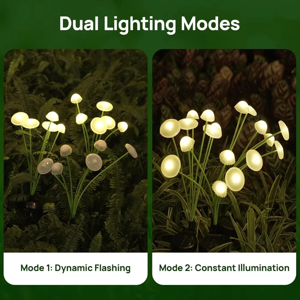 Set 2 x lampa solara 6 LED Jellyfish, Alb cald