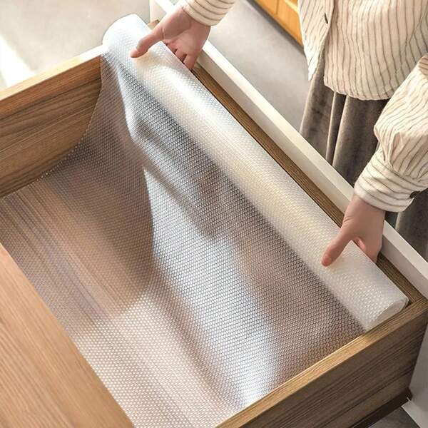 Set 2 x Folie antialunecare pentru sertare, silicon, 46 x 150 cm