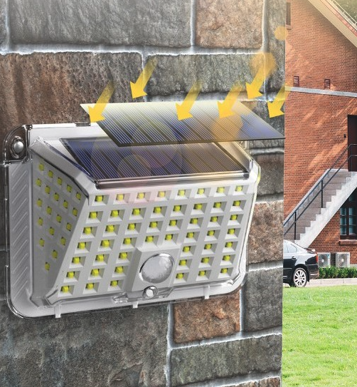 Set 2 x Lampa solara 90 LED Jortan, senzor de miscare