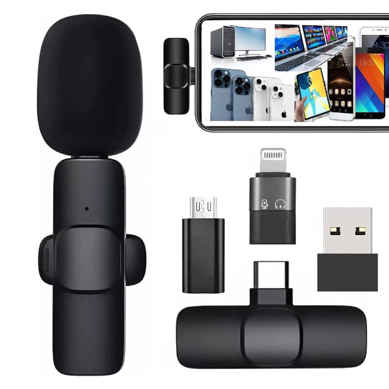 Microfon Bluetooth K8 tip lavaliera, conector USB tip C