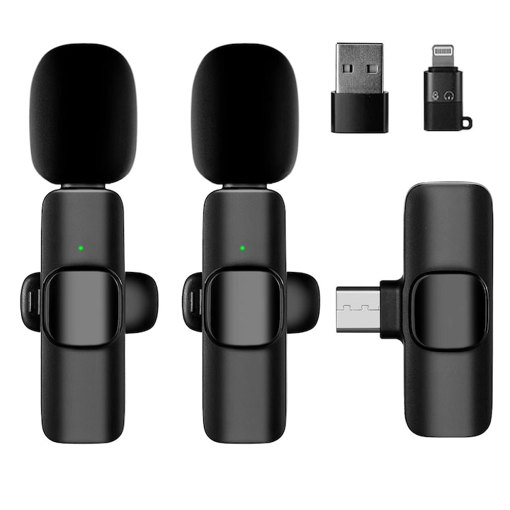 Microfon Bluetooth K8 tip lavaliera, conector USB tip C