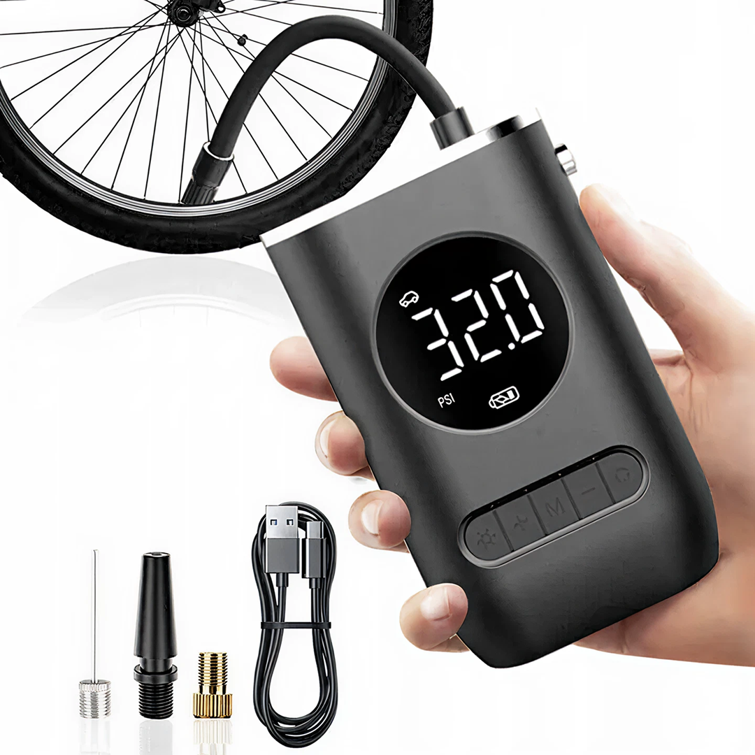 Pompa electrica de aer, Baterie 4000 mAh, USB, Lanterna LED