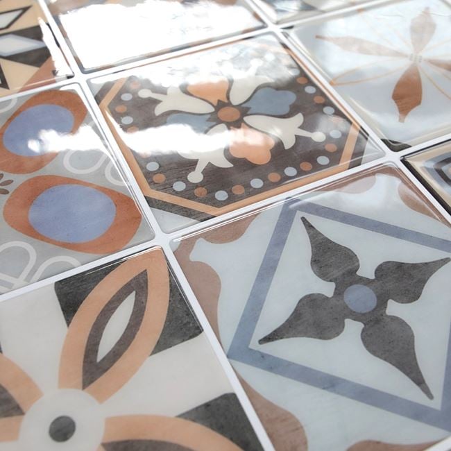 Set 4 x Autocolant de perete, tip gresie, 30x30 cm