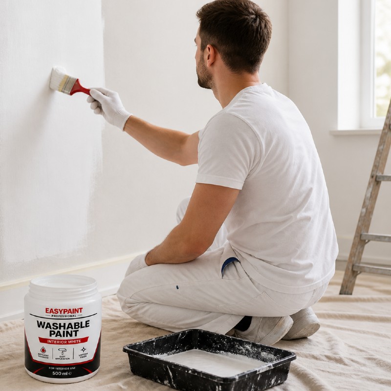 Vopsea lavabila 500 ml, pensula aplicare pentru reparatii rapide