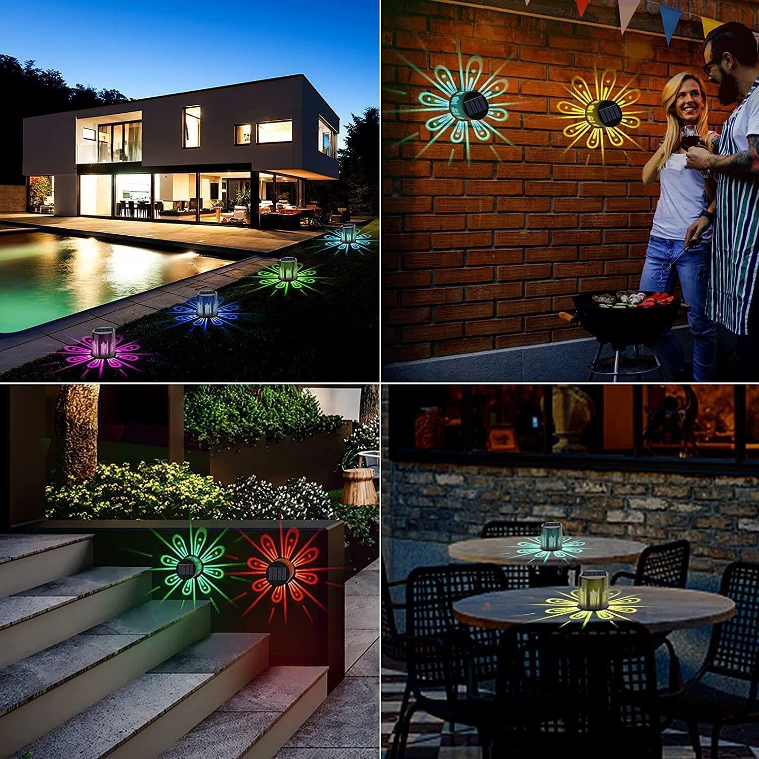 Set 6 lampi solare, LED RGB