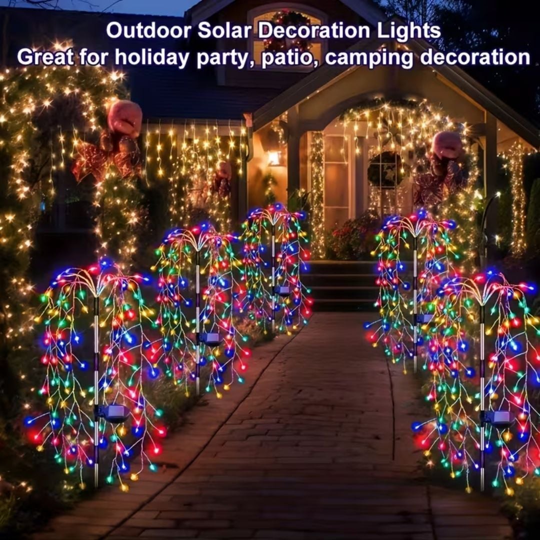 Set 2 x lampa solara tip salcie, 120 LED, Multicolor