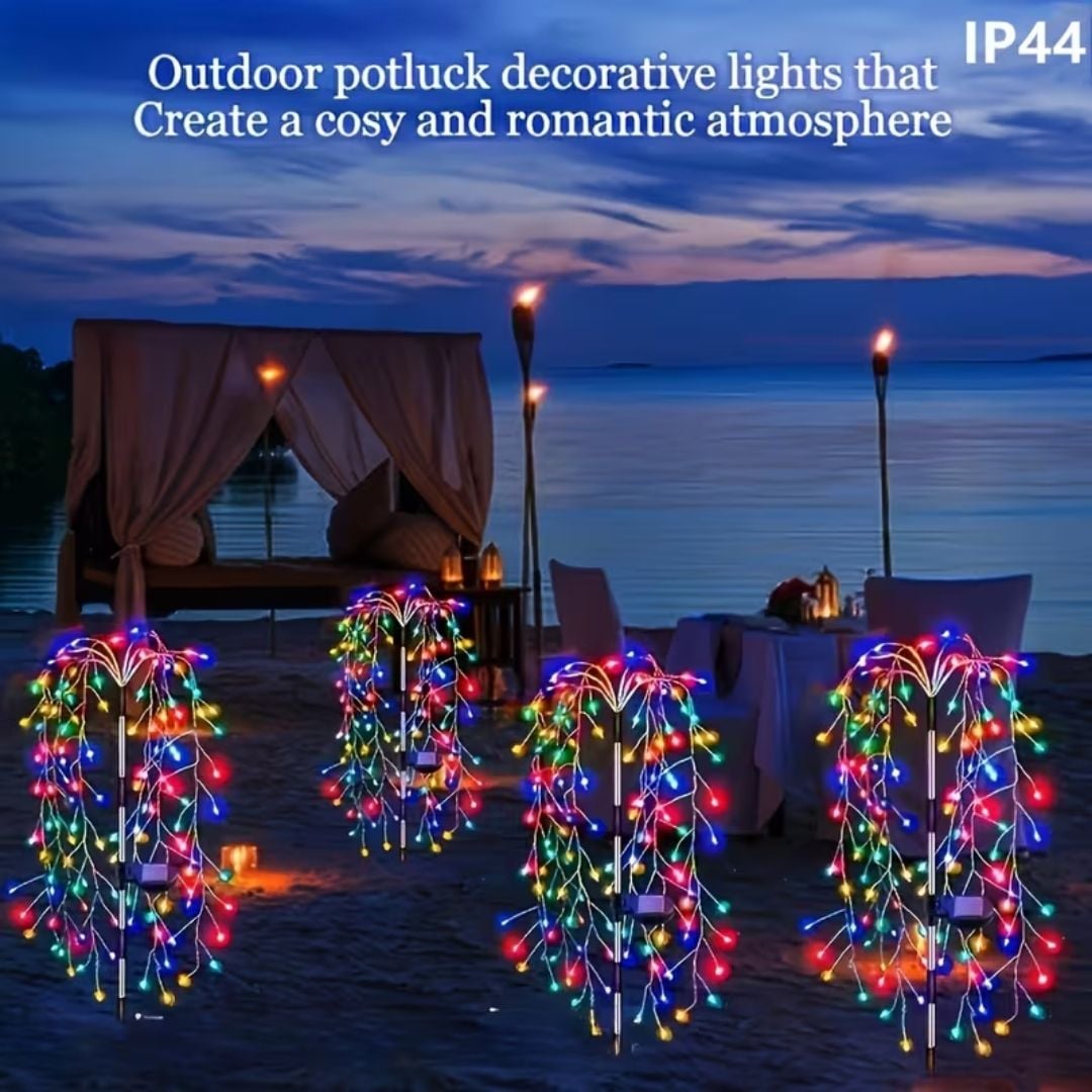 Set 2 x lampa solara tip salcie, 120 LED, Multicolor