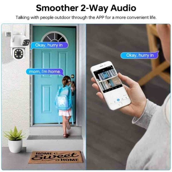 Set 2 x Camera Video Dual Lens 6MP, 42 LED, Vedere 360°, Wi-Fi, Card 32GB