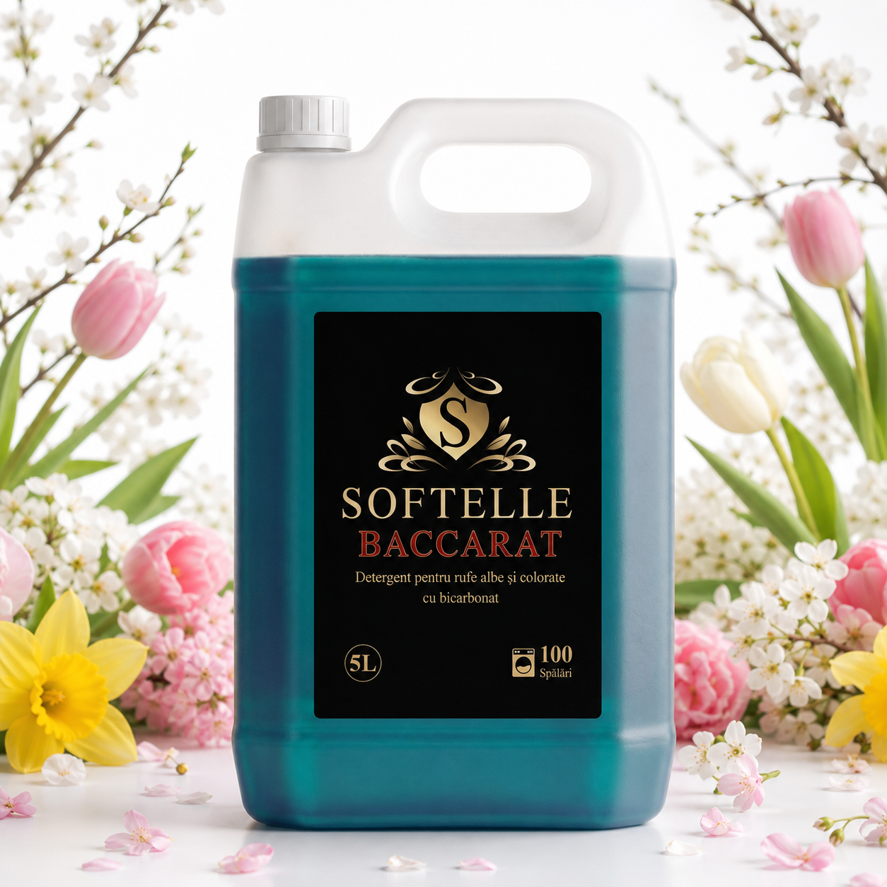 Detergent lichid Baccarat 5L, 100 de spalari, rufe albe si colorate