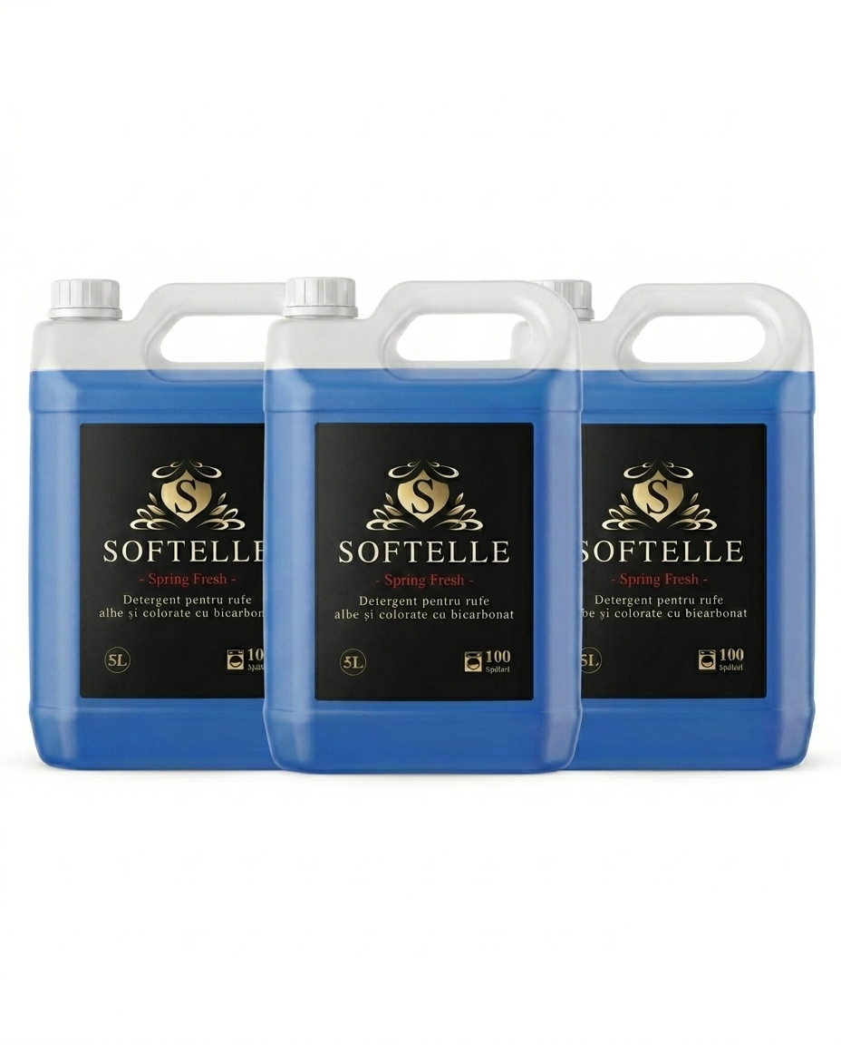Set 3 x Detergent lichid Spring Fresh 5L, 100 de spalari, rufe albe si colorate