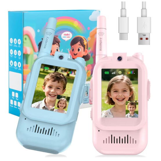 Set 2 x Walkie-Talkie video copii, reincarcabil, 4 moduri