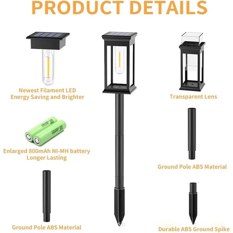 Set 2 x Lampa solara de gradina, IP65, LED Alb cald