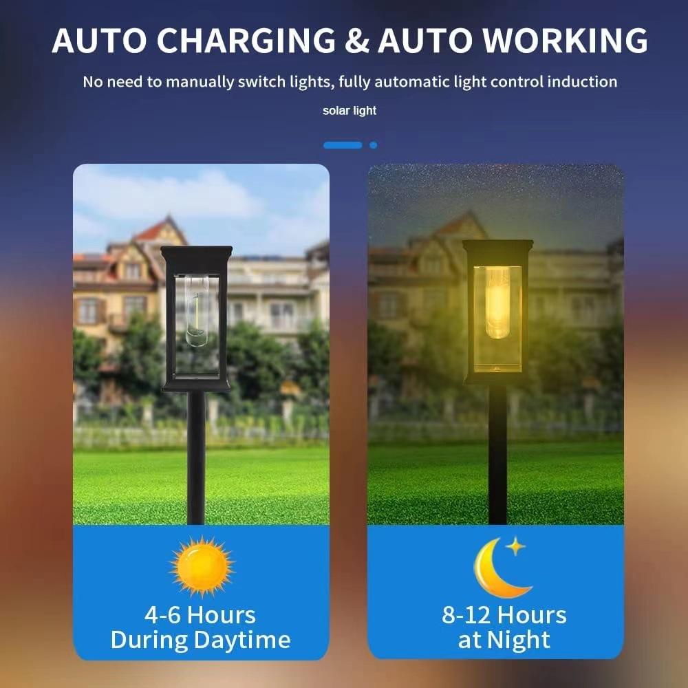 Set 2 x Lampa solara de gradina, IP65, LED Alb cald